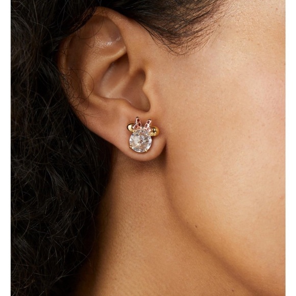 KATE SPADE • New York x Disney Minnie Mouse Stud Stone Gold Earrings - Picture 2 of 6